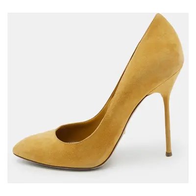 Sergio Rossi Mustard Yellow Suede Pumps Size 39.5