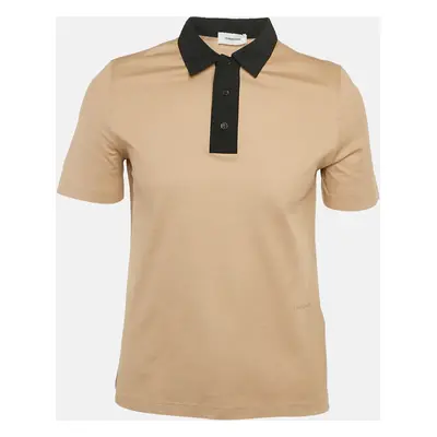 Salvatore Ferragamo Beige Cotton Pique Polo T-Shirt