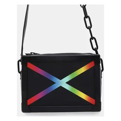 Louis Vuitton Rainbow Black Taiga Soft Trunk Shoulder Bag