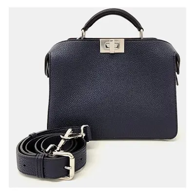 Fendi Navy Blue Leather Peekaboo I See U Mini bag