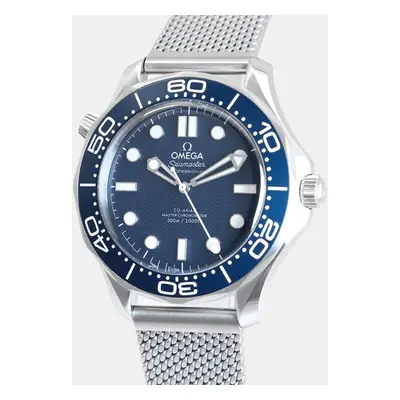 Omega Blue Stainless Steel Seamaster Diver M 210.30.42.20.03.002 Automatic Men's Wristwatch