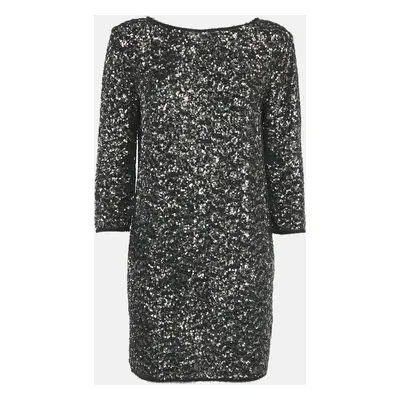 Zadig & Voltaire Deluxe Black/Gold Sequin Rousse Mini Dress