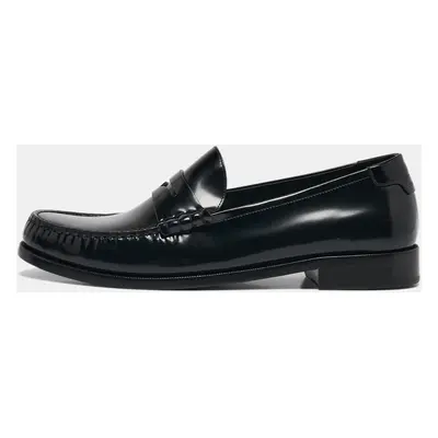 Saint Laurent Black Leather Slip On Loafers Size