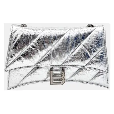 Balenciaga Silver Leather Crush Chain Bag