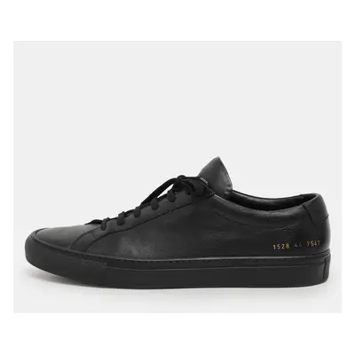 Common Projects Black Leather Achilles Low Top Sneakers Size