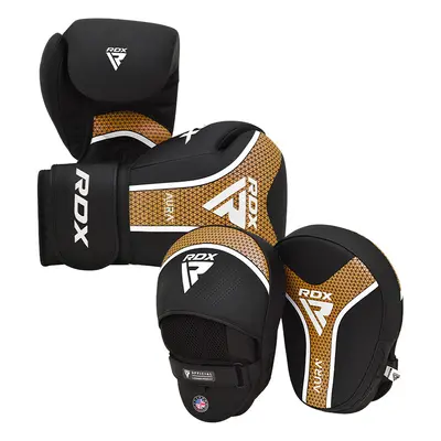 RDX T17 Aura Plus boxing glove with pads bundle Red