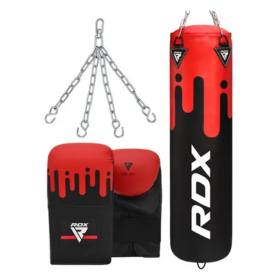 RDX F9 4ft / 5ft 3-in-1 Red / Black Punch Bag with Mitts Set Unfilled / ft