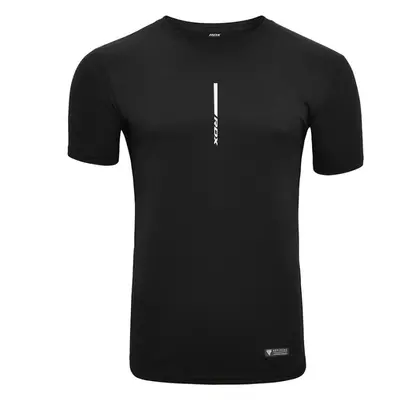 RDX T2 Black Short Sleeves Sweat-Wicking Gym T-Shirt / Black