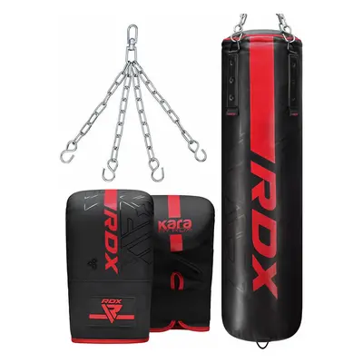 RDX F6 KARA 4ft / 5ft 3-in-1 Punch Bag & Bag Gloves Set Red / Filled / ft