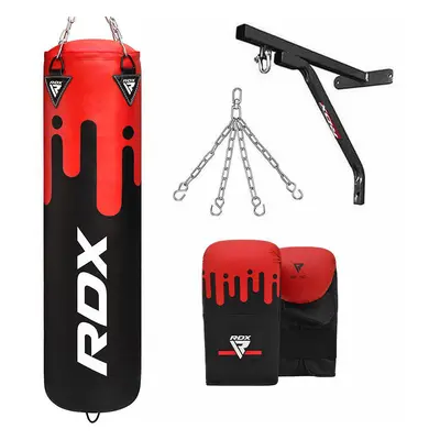 RDX F9 4ft / 5ft 4-in-1 Punch Bag with Mitts & wall Bracket Set Unfilled / ft