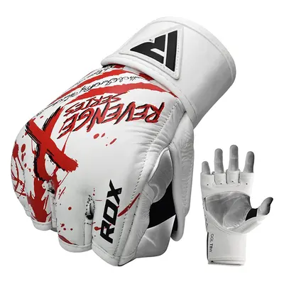 RDX T8 Revenge X Leather MMA Gloves / White