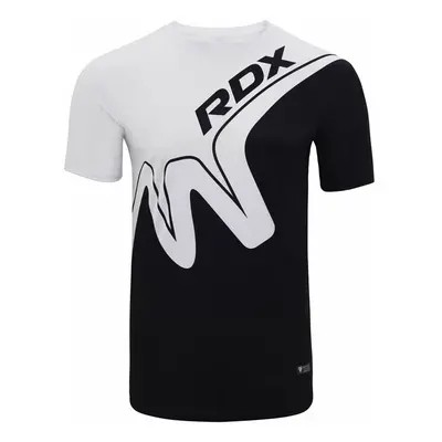 RDX T15 White Black Short Sleeves Sweat-Wicking Gym T-Shirt / WhiteBlack