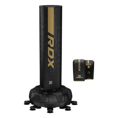 RDX F6 6ft Kara Golden & Black Free Standing Punch Bag With Mitts Set Golden / 6ft