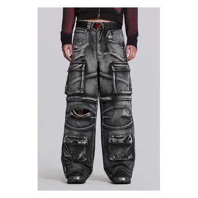 Washed Black Apex Denim Cargos