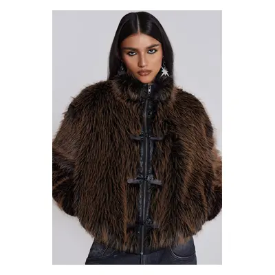 Brown Mendoza Faux Fur Jacket