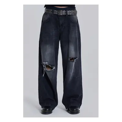 Washed Black Busted Colossus Baggy Jeans