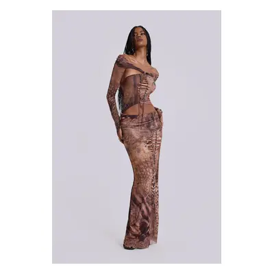 Dahna Macrame Mesh Maxi Dress