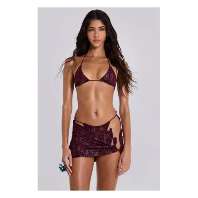 Avella Metallic Micro Cut Out Mini Skirt