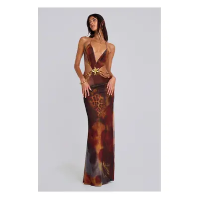 Vida Backless Maxi Dress in Whiskey