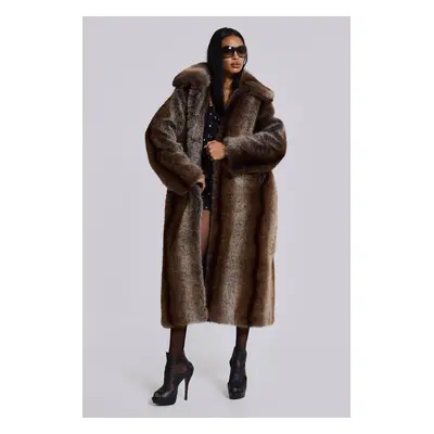 Agyness Brown Faux Fur Coat