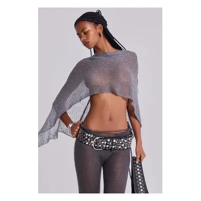 Infinity Multiway Knit Cape in Gunmetal