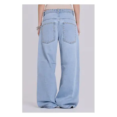 Nailed Studded Colossus Jeans in Light Blue Wash