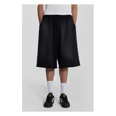 Washed Black Monster Jogger Baggy Shorts