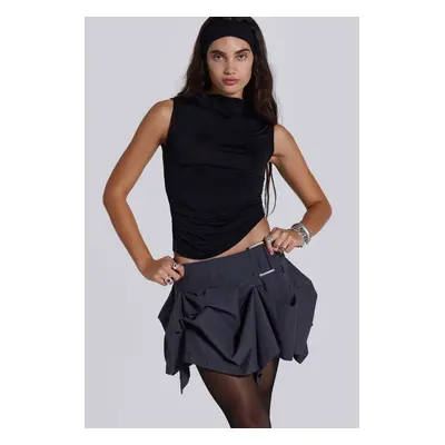 Nyla Asymmetric Tucked Mini Skirt