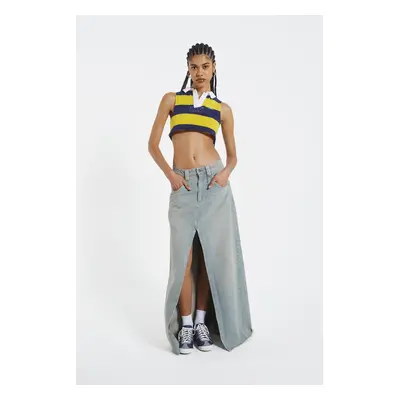 Light Wash Denim Colossus Maxi Skirt