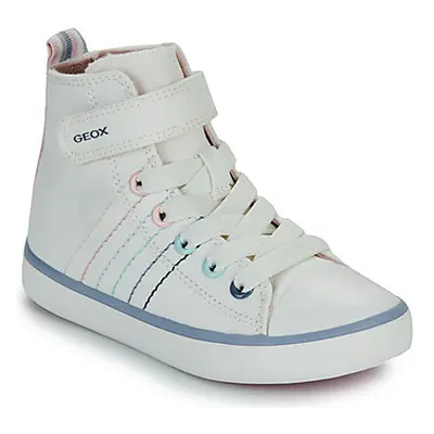 Geox J GISLI GIRL girls's Children's Shoes (High-top Trainers) in White