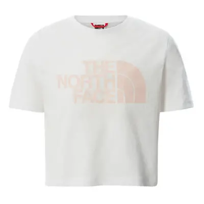 The North Face EASY CROPPED TEE girls's Children's T shirt in White