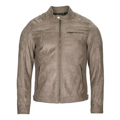 Jack & Jones JJEROCKY JACKET men's Leather jacket in Brown