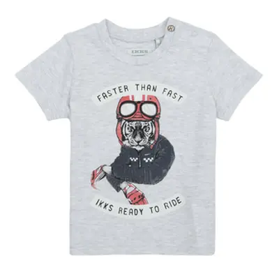 Ikks XW10081 boys's Children's T shirt in Grey