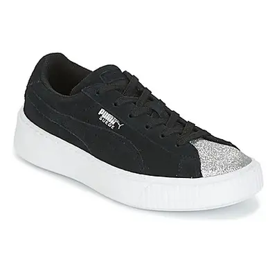 Puma SUEDE PLATFORM GLAM PS girls's Children's Shoes (Trainers) in Black