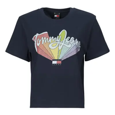 Tommy Jeans TJW BXY RAINBOW FLAG TEE women's T shirt in Marine