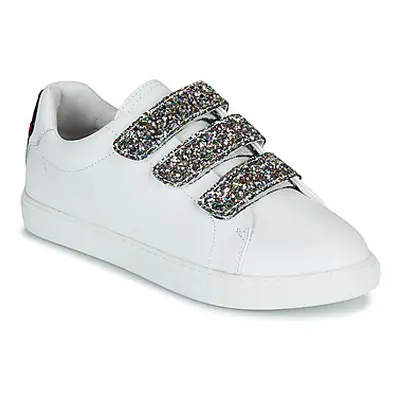 Bons baisers de Paname EDITH GLITTER TONGUE women's Shoes (Trainers) in White