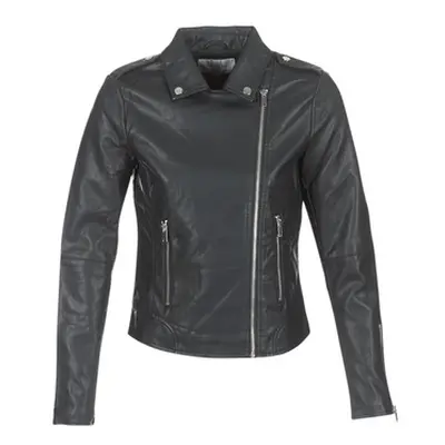 Vila VICARA women's Leather jacket in Black