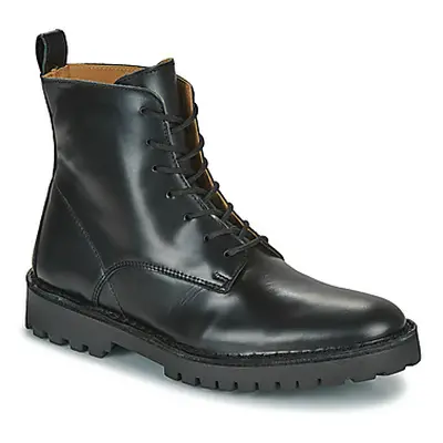 Selected SLHRICKY LEATHER LACE-UP BOOT men's Mid Boots in Black