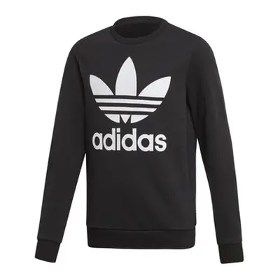 Adidas TREFOIL CREW girls's Children's Sweatshirt in Black