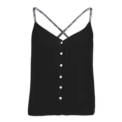 Tommy Jeans TJW CAMI TOP BUTTON THRU women's Blouse in Black