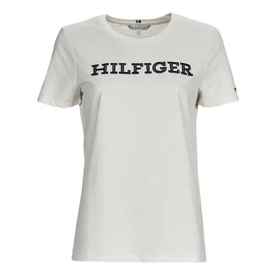 Tommy Hilfiger REG MONOTYPE EMB C-NK SS women's T shirt in White