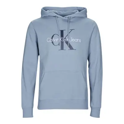 Calvin Klein Jeans MONOLOGO REGULAR HOODIE men's Sweatshirt in Blue