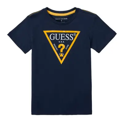 Guess THOLMA boys's Children's T shirt in Marine