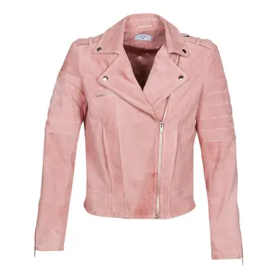 Betty London MARILINE women's Leather jacket in Pink