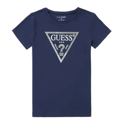 Guess HABILLA girls's Children's T shirt in Marine