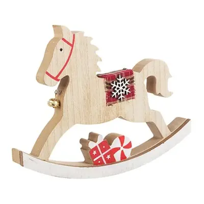 Bizzotto CAVALLINO A DONDOLO HYLDA NAT-ROSSO 's Christmas decorations in Beige