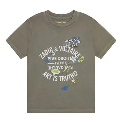 Zadig & Voltaire X25353-65B-J boys's Children's T shirt in Kaki