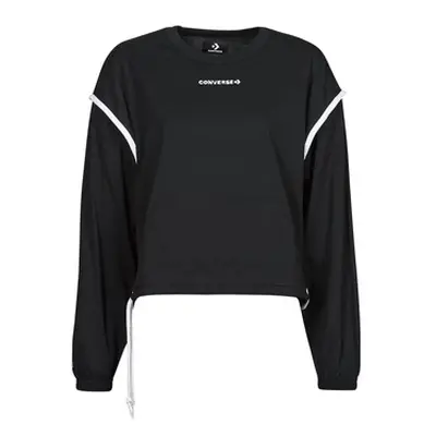 Converse LONG SLEEVE JERSEY CREW women's Sweatshirt in Black