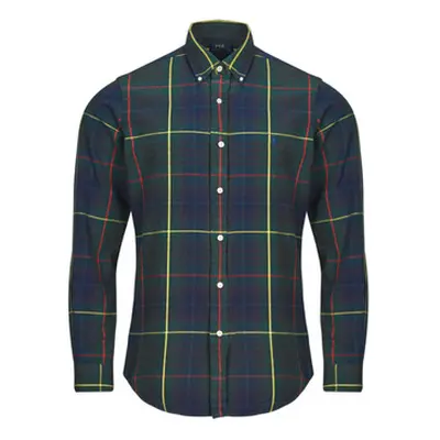 Polo Ralph Lauren CHEMISE COUPE DROITE EN OXFORD men's Long sleeved Shirt in Green