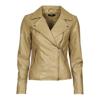 Only ONLMELISA women's Leather jacket in Beige